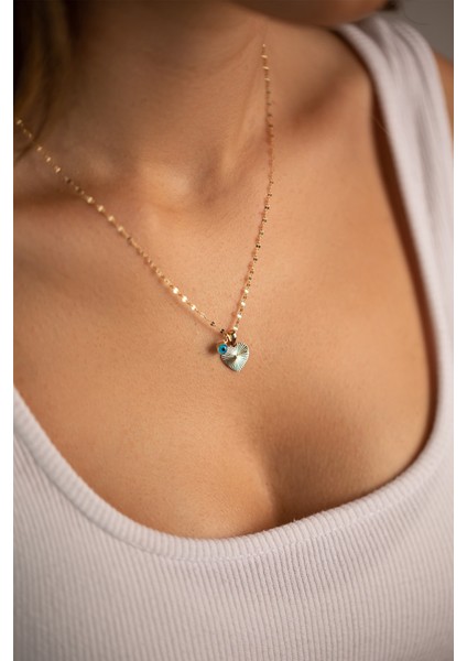 14 Ayar Altın Aynalı Zincir Kalemli Kalp Kolye fırsatları