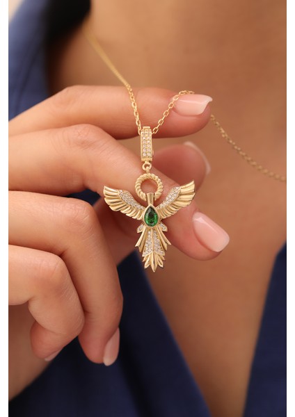 14 Ayar Altın Forse Zincir Anka Kuşu Kolye