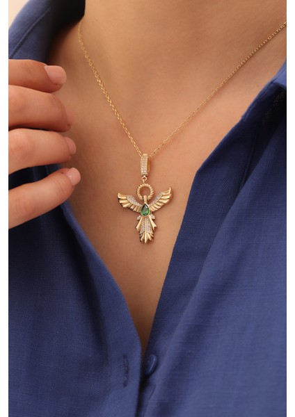 14 Ayar Altın Forse Zincir Anka Kuşu Kolye modelleri