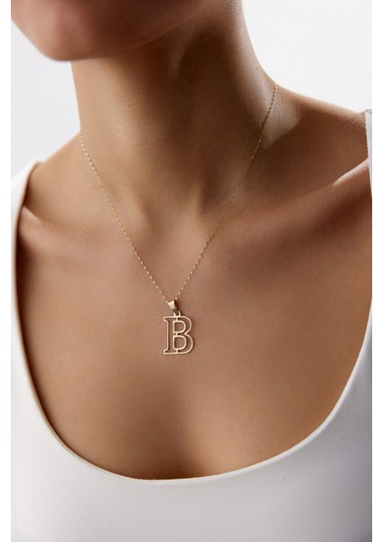 14 Ayar Altın Aynalı Zincir Harf Kolye fiyatları