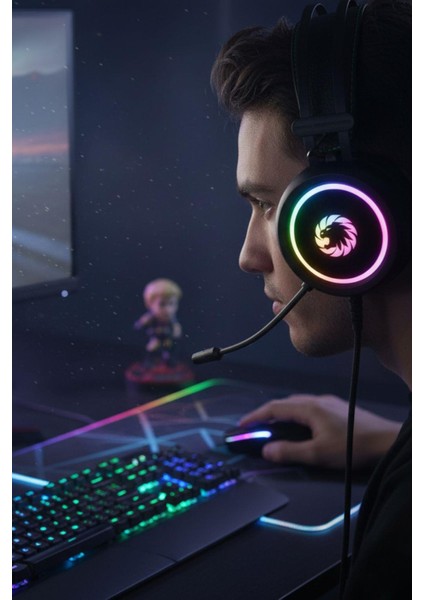 HG3500 7.1 USB RGB Siyah Surround Oyuncu Kulaklık+Mikrofon