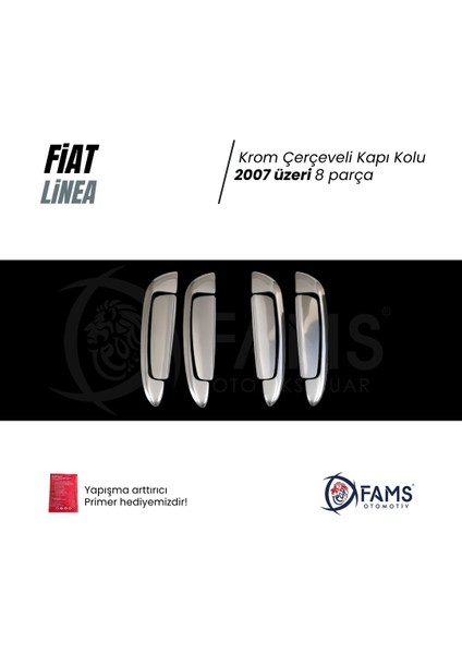 Fiat Linea Krom Kapı Kolu+Çerçeve 4 Kapı 8 Parça 2007> Paslanmaz Çelik fiyatları