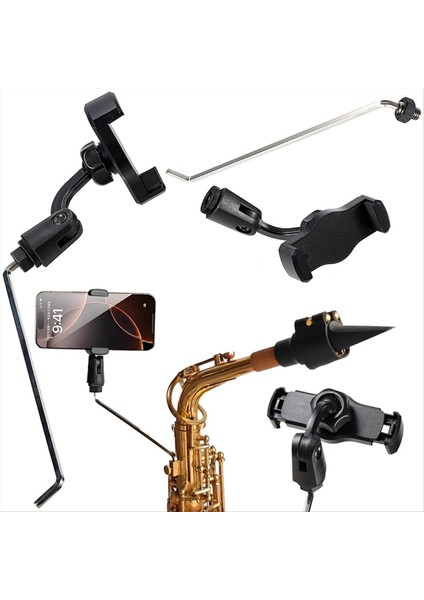 Saksafon Telefon Tutacağı Ayarlanabilir Bando Acemi Için Akıllı Telefonlarla Uyumlu Pratik Sax Bando Liri (Yurt Dışından) fırsatları