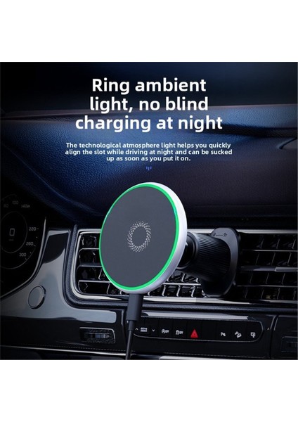 T50 Araç Manyetik Telefon Tutucu - Magsafe Için 15W Hızlı Kablosuz Şarj Cihazı Mıknatıslı Araç Montaj Hava Firar/gösterge Paneli Tutucu (Yurt Dışından) indirimleri