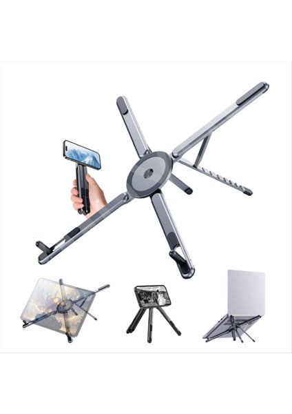 Dizüstü Bilgisayarlar/tabletler/telefonlar Için Katlanır Taşınabilir Alüminyum Alaşımlı Manyetik Stand El ve Masaüstü Dikey Kaldırma Standı (Yurt Dışından) fiyatları