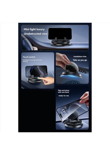 2x Dashboard Araç Telefonu Tutucu Evrensel 360° Döndürme Silikon Telefon Montajı Tek Elle Çalıştırma Telefon Tutucu Araç Kullanımı Için (Yurt Dışından) fırsatları