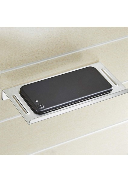 3x Duvara Montaj Paslanmaz Çelik Banyo Tuvalet Küçük Telefon Tutucu Telefon Raf Kaymaz Stil ve Gümüş Fırçalanmış Kaplama (Yurt Dışından) modelleri