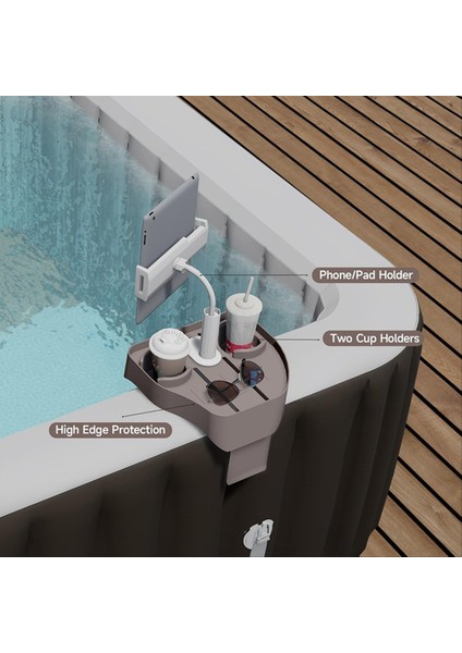 Ayarlanabilir Sıcak Küvet Tepsisi Masası, Klipsli Havuz Kupası Tutucu Telefon Tutucu, Yetişkinler Için Açık Şişirilebilir Havuzlar Için (Yurt Dışından) fırsatları