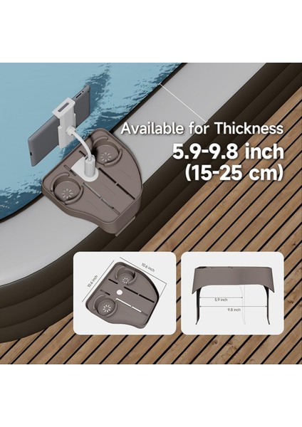 Ayarlanabilir Sıcak Küvet Tepsisi Masası, Klipsli Havuz Kupası Tutucu Telefon Tutucu, Yetişkinler Için Açık Şişirilebilir Havuzlar Için (Yurt Dışından) indirimleri