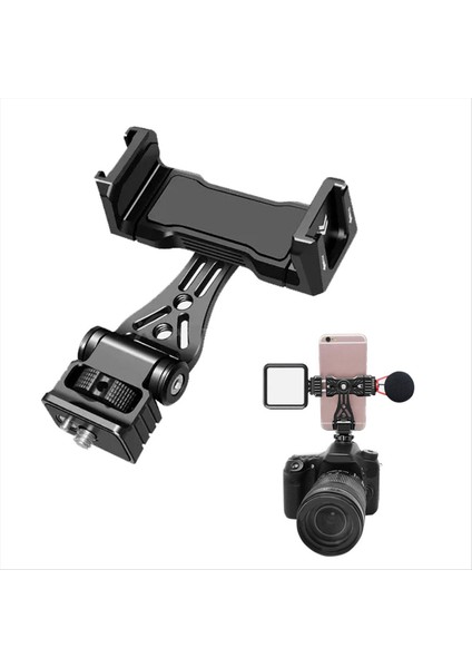 IPhone Android Dslr 1/4 Inç Konular Için Soğuk Ayakkabı Montajlı Dikey Çekim Kelepçesi ile 360 ° Dönebilen Metal Telefon Tutucu (Yurt Dışından) fiyatları