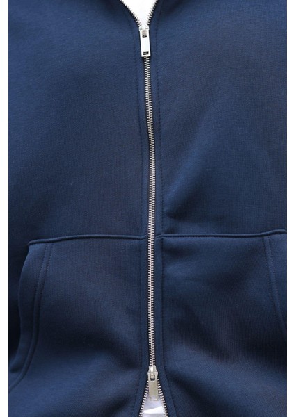 Lacivert Çift Fermuarlı Kapüşonlu Eşofman Takımı E7345 fırsatları