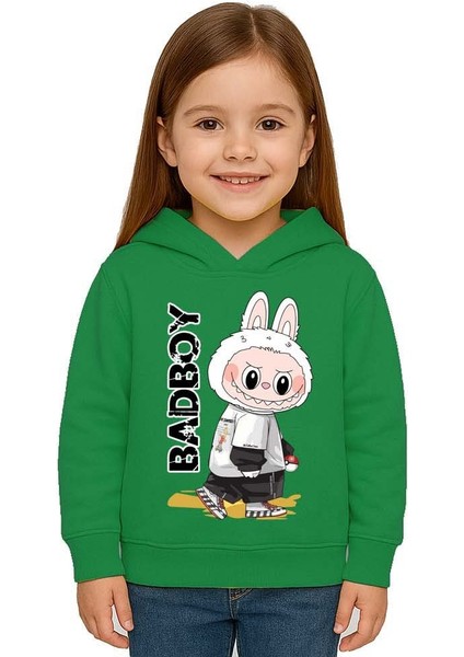 Unisex Baskılı Çocuk Swaetshirt Labubu Baskılı Kapüşonlu 3 Iplik Şardonlu fiyatları
