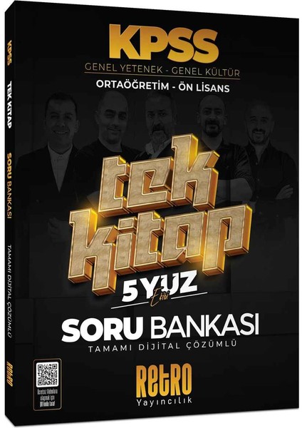 2026 Kpss Gygk Retro Yayınları Önlisans - Ortaöğretim (Lise) Tek Kitap 5 Yüz Soru Bankası Tamamı Çözümlü Aker Kartal Celal Özyıldız