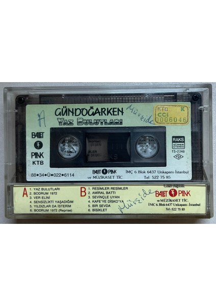 Grup Gündoğarken Yaz Bulutları Kaset (Orijinal Dönem Kağıt Baskı Kaset) fiyatları