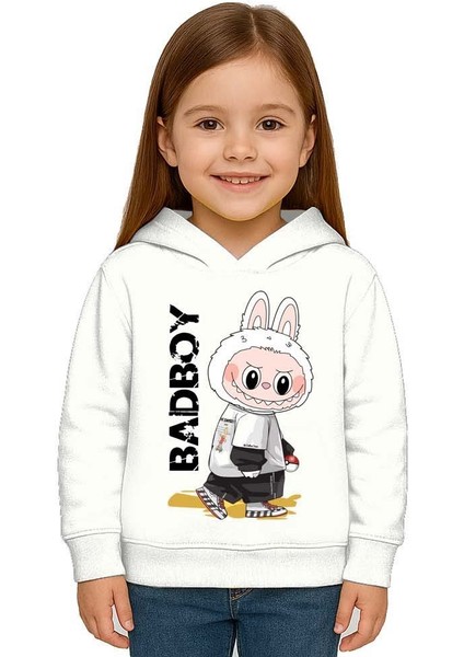 Unisex Baskılı Çocuk Swaetshirt Labubu Baskılı Kapüşonlu 3 Iplik Şardonlu fiyatları