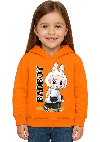 Unisex Baskılı Çocuk Swaetshirt Labubu Baskılı Kapüşonlu 3 Iplik Şardonlu fiyatları