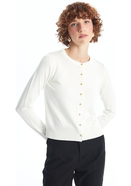 Yeni Sezon Bisiklet Yaka Kadın Triko Hırka