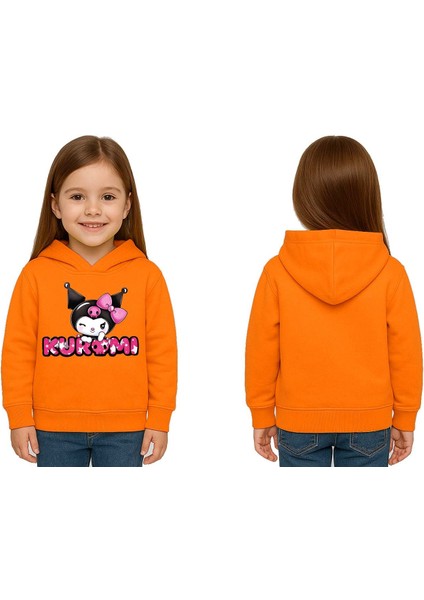 Unisex Baskılı Çocuk Swaetshirt Kapüşonlu 3 Iplik Şardonlu Kuromi Baskılı fiyatları