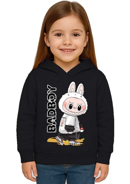 Unisex Baskılı Çocuk Swaetshirt Labubu Baskılı Kapüşonlu 3 Iplik Şardonlu fiyatları