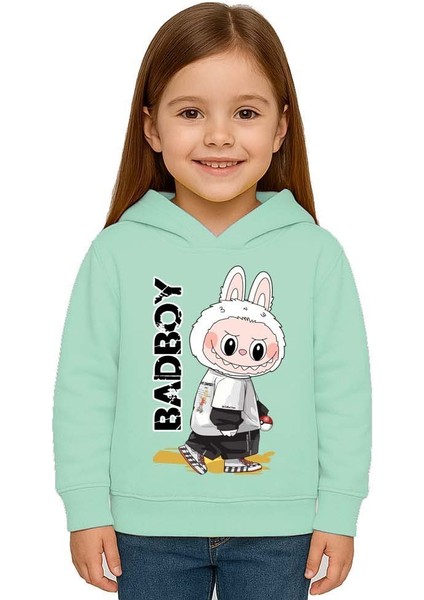 Unisex Baskılı Çocuk Swaetshirt Labubu Baskılı Kapüşonlu 3 Iplik Şardonlu fiyatları
