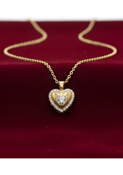 Kalp Şeklinde Çelik Kolye