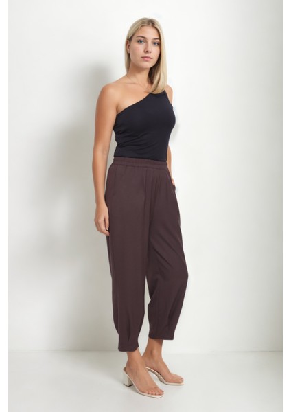 Beli Lastikli Paçası Pileli Pantolon modelleri