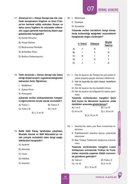 2026 Kpss & Meb-Ags Tarih Tamamı Çözümlü 10 Branş Deneme modelleri