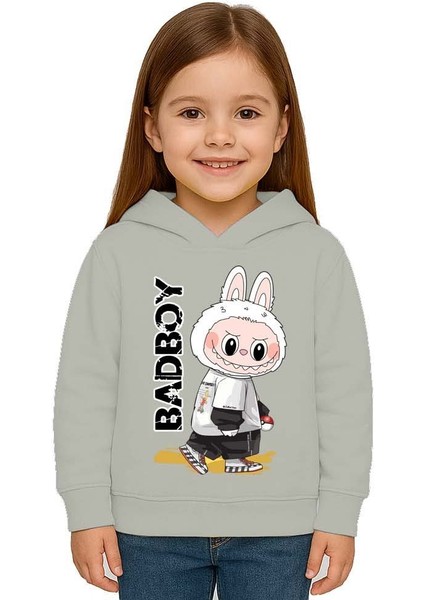 Unisex Baskılı Çocuk Swaetshirt Labubu Baskılı Kapüşonlu 3 Iplik Şardonlu fiyatları