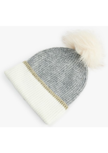 Pon Pon Detaylı Katlı Renk Bloklu Örgü Bere fiyatları