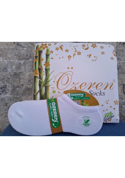 Erkek 6' Lı Beyaz Bambu Babet Çorap modelleri
