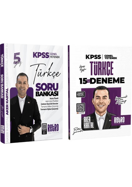2026 Kpss Gygk Retro Yayınları Türkçe Soru Bankası ve Türkçe 15 Deneme Seti Aker Kartal