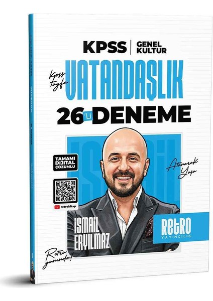 2026 Kpss Gygk Retro Yayınları Vatandaşlık 26 Deneme Tamamı Çözümlü Ismail Eryılmaz