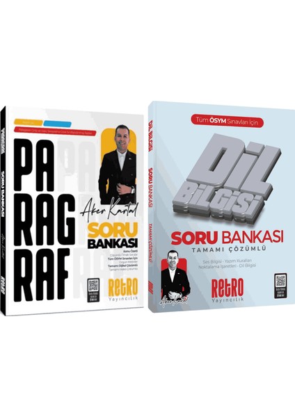 2026 Tüm Ösym Sınavları Için Retro Yayınları Paragraf Soru Bankası ve Dil Bilgisi Soru Bankası Aker Kartal Kpss-Tyt-Ayt-Msü-Ales-Dgs