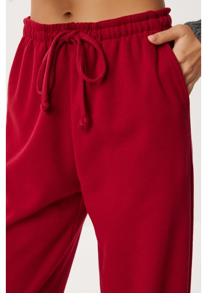 Çok Yumuşak Dokulu Selanik Eşofman Altı LUB0063 Vişne fırsatları