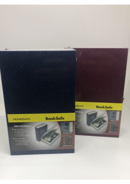 Kitap Görünümlü Gizli Kasa Anahtarlı Çelik Mini Kasa Kilitli Değerli Eşya Kutusu Küçük