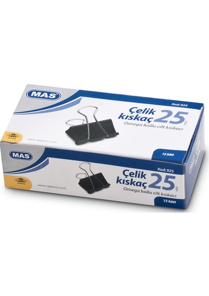 Mas Kıskaç 25 mm Çelik Siyah 12 Li