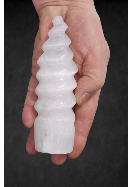 Beyaz Selenit Dekoratif Kule 15 cm Burgulu fiyatları