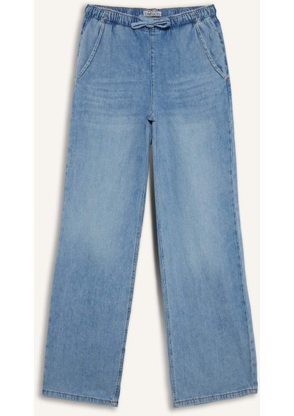 Yüksek Bel Geniş Paça Uzun Yumuşak Jean Pantolon