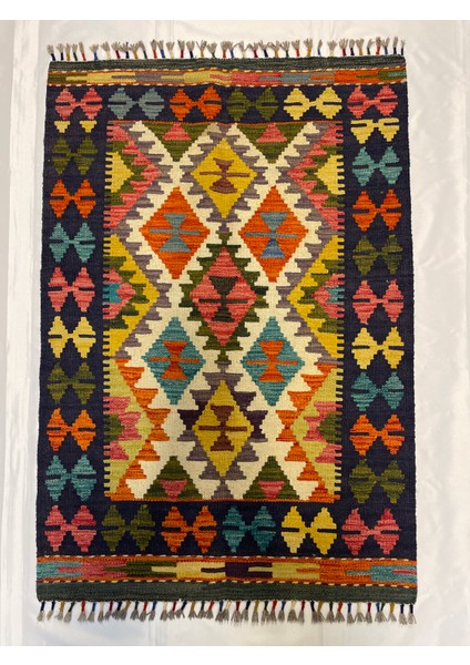 El Dokuma Afgan Kilim Yün Kök Boya