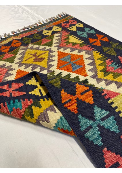 El Dokuma Afgan Kilim Yün Kök Boya