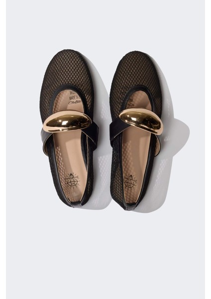 Kadın Düz Taban File Babet