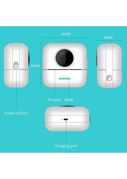 Mini Cep Yazıcı Pembe,3 Adet Beyaz Sticker, 3 Adet Renkli Kağıt, 1 Adet Beyaz Kağıt fırsatları