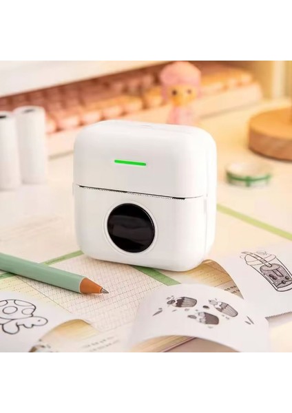 Mini Cep Yazıcı Pembe,3 Adet Beyaz Sticker, 3 Adet Renkli Kağıt, 1 Adet Beyaz Kağıt indirimleri
