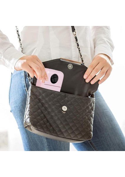 Mini Cep Yazıcı Pembe,3 Adet Beyaz Sticker, 3 Adet Renkli Kağıt, 1 Adet Beyaz Kağıt