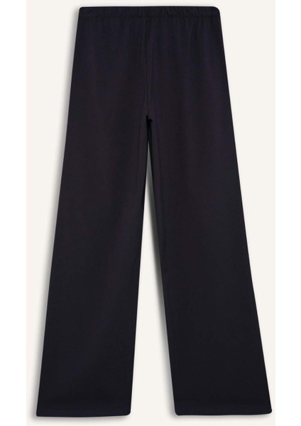 Wide Leg Geniş Paça Beli Lastikli Bağcıklı Basic Düz Palazzo Pantolon