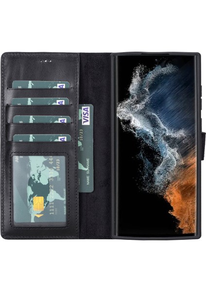 Samsung Galaxy S22 Plus Çıkarılabilir Deri Cüzdan Kılıf-Siyah indirimleri