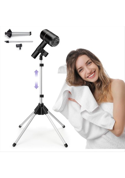 Ayarlanabilir Saç Kurutma Standı, Tripod ve Evrensel Klipli 29-59 Inç Saç Kurutma Tutucu, 360 Derek Döner (Yurt Dışından) fiyatları