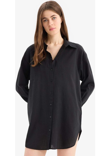 Regular Fit Pamuklu Plaj Gömleği-Fall in Love