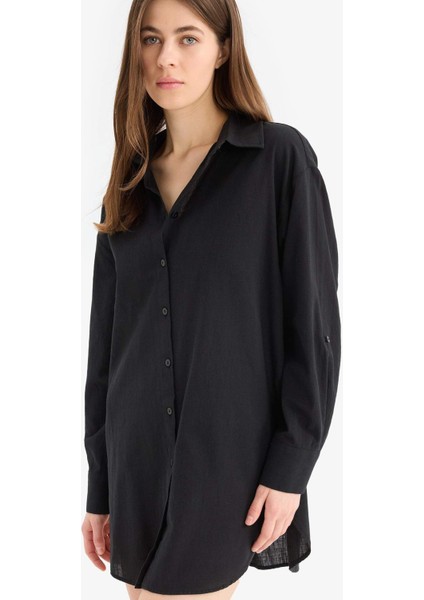 Regular Fit Pamuklu Plaj Gömleği-Fall in Love