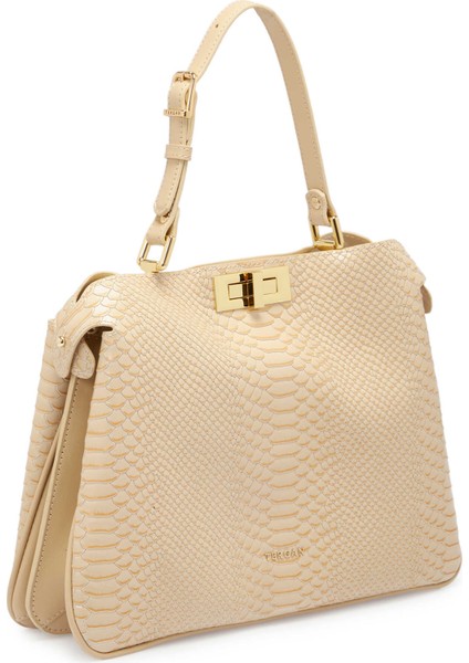 Bej Hakiki Deri Kadın El Çantası - S25K1BC80444-F0K fiyatları